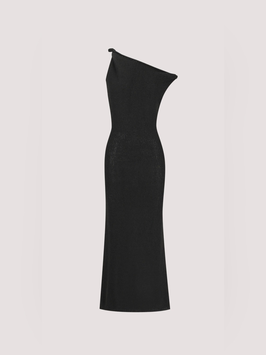 Dissh Knit Asym One Shoulder Dress - Black
